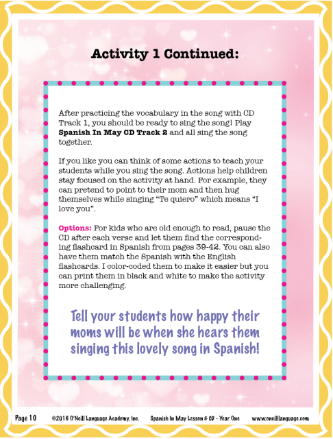 Mother's Day Terms of Endearment & Song! (From the Spanish ...